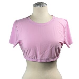 Aerie Pink Fitted‎ Crop T-Shirt Short Sleeve